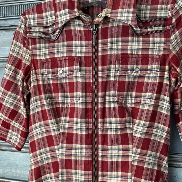 McQ Alexander McQueen  Flannel Plaid body con dress size 40 - Picture 7 of 14